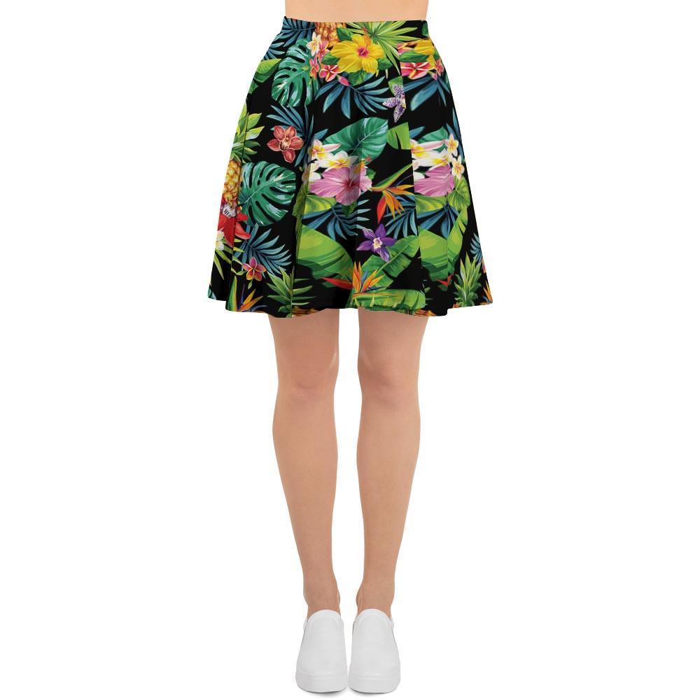 Tropical Hawaiian Floral Print Women's Skirt-grizzshop