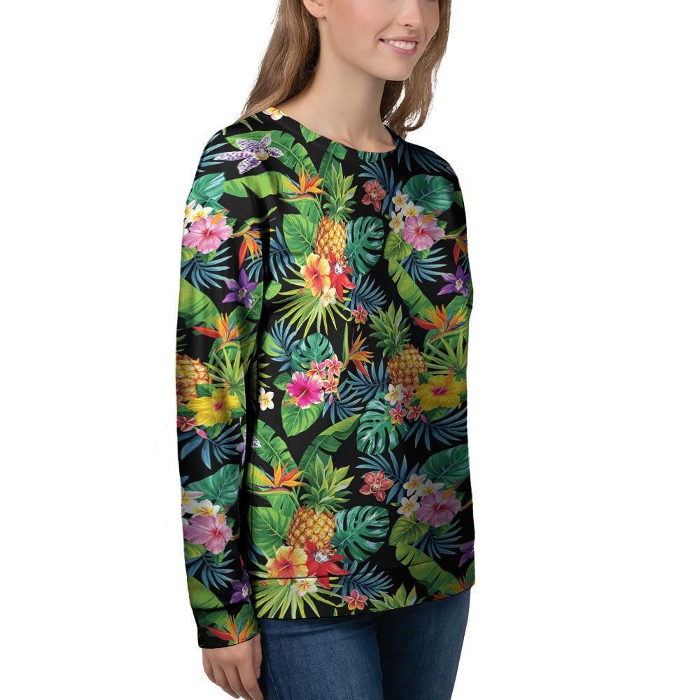 Tropical Hawaiian Floral Print Women's Sweatshirt-grizzshop