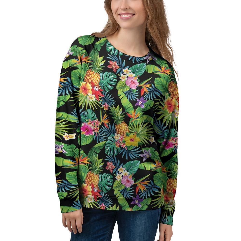 Tropical Hawaiian Floral Print Women's Sweatshirt-grizzshop