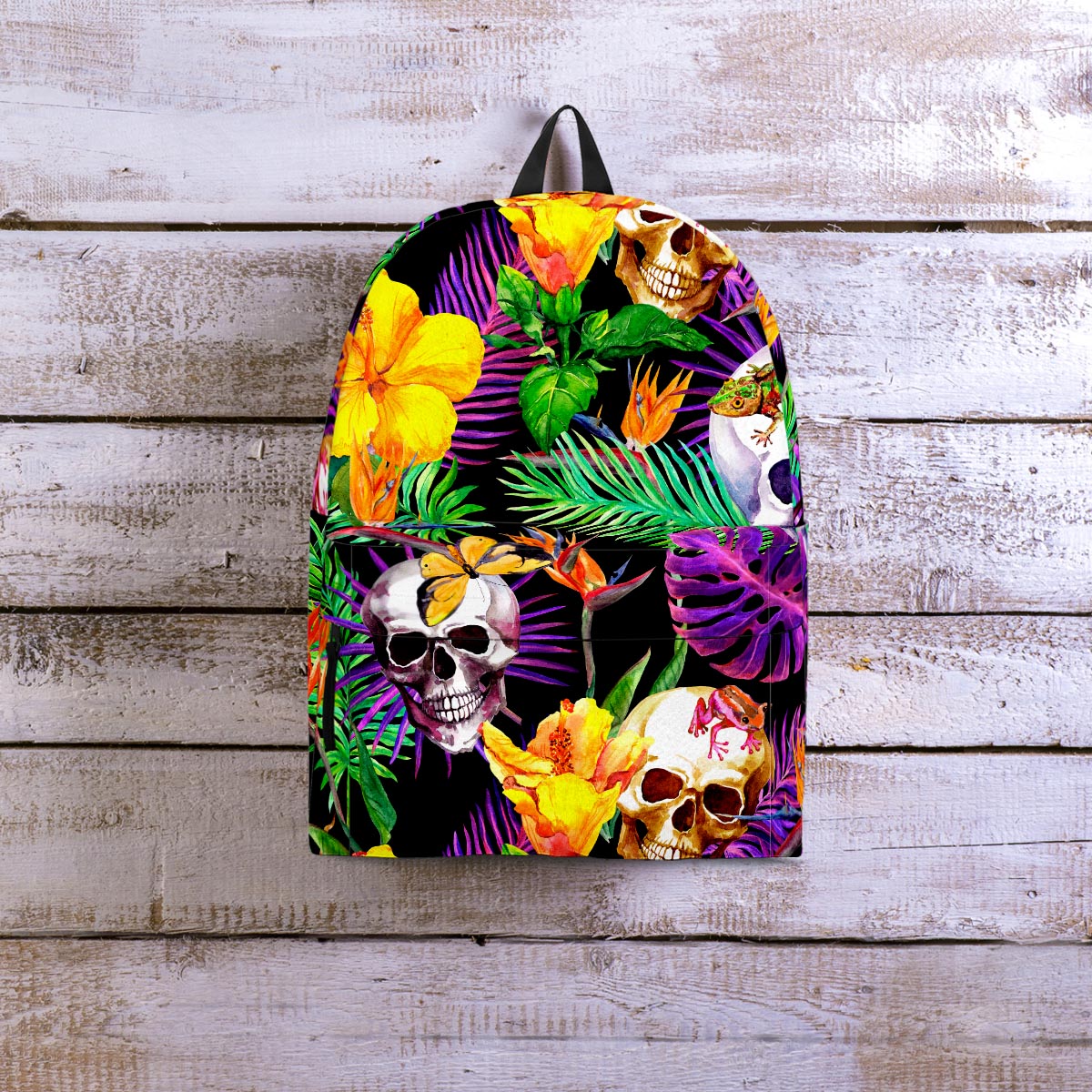 Tropical Hawaiian Skull Backpack-grizzshop