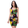 Tropical Hawaiian Skull Bodycon Dress-grizzshop