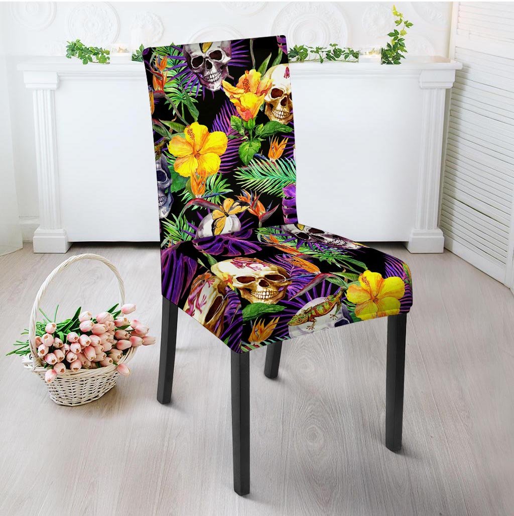 Tropical Hawaiian Skull Chair Cover-grizzshop