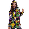 Tropical Hawaiian Skull Hoodie Dress-grizzshop