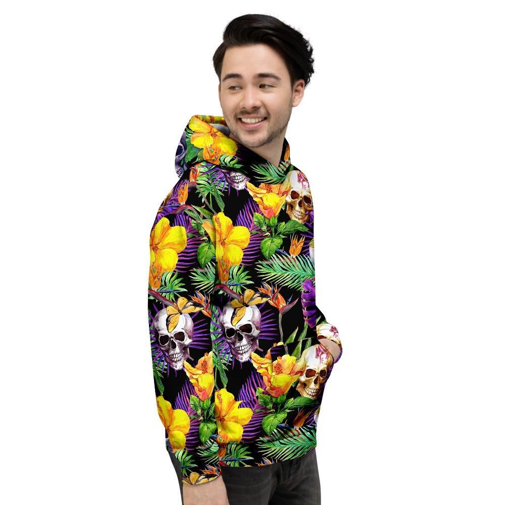 Tropical Hawaiian Skull Men's Hoodie-grizzshop