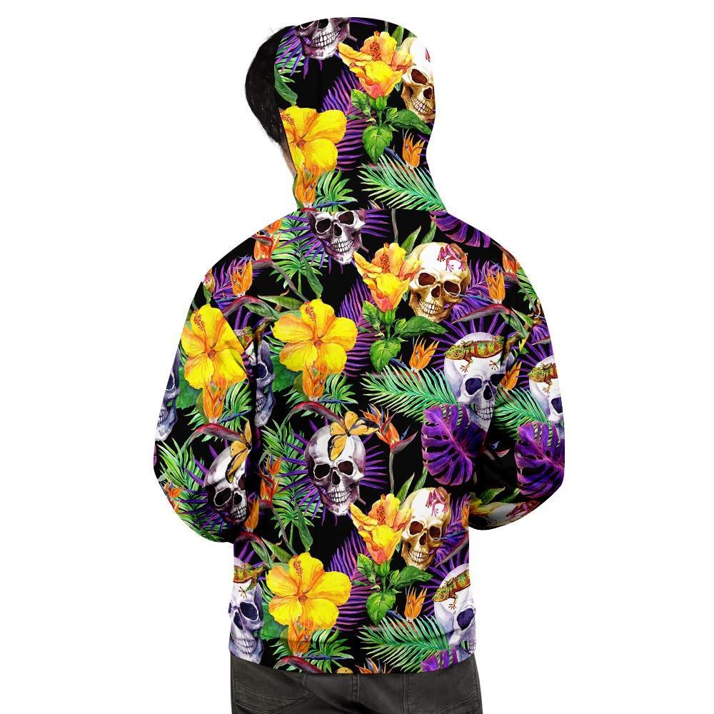 Tropical Hawaiian Skull Men's Hoodie-grizzshop
