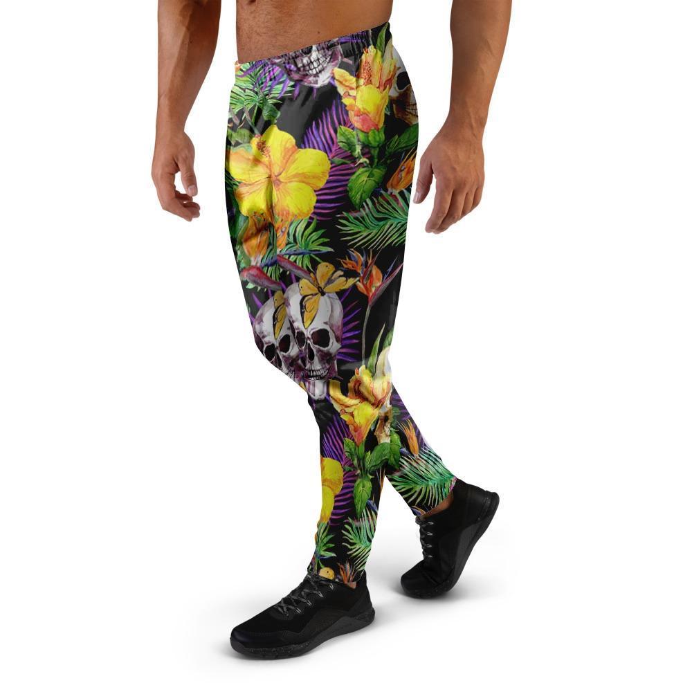 Tropical Hawaiian Skull Men's Joggers-grizzshop