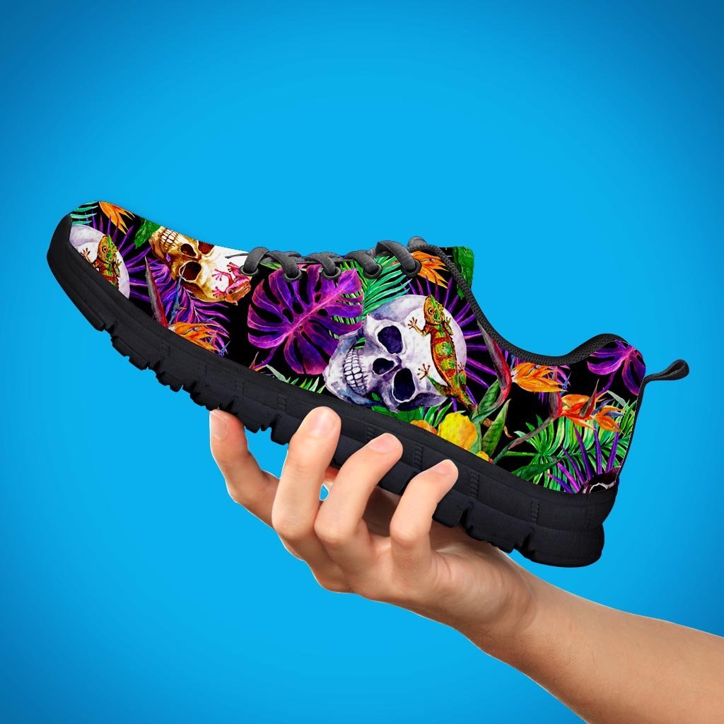 Tropical Hawaiian Skull Men's Sneakers-grizzshop