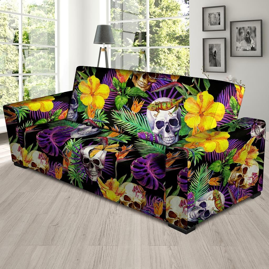 Tropical Hawaiian Skull Sofa Cover-grizzshop