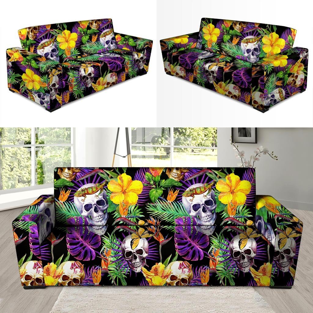 Tropical Hawaiian Skull Sofa Cover-grizzshop