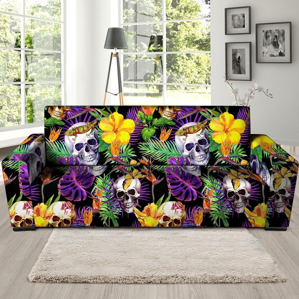 Tropical Hawaiian Skull Sofa Cover-grizzshop