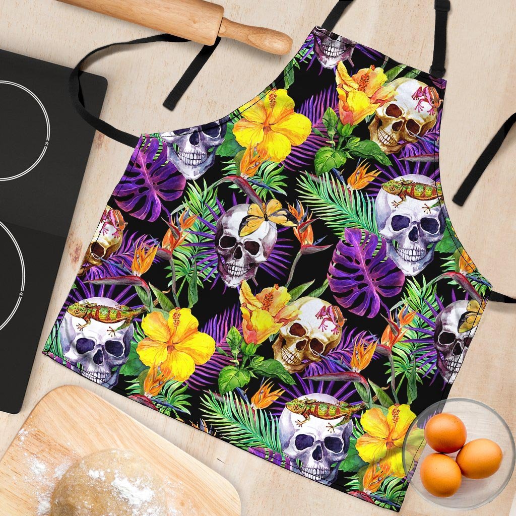 Tropical Hawaiian Skull Women's Apron-grizzshop