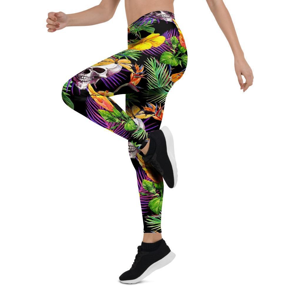 Tropical Hawaiian Skull Women's Leggings-grizzshop