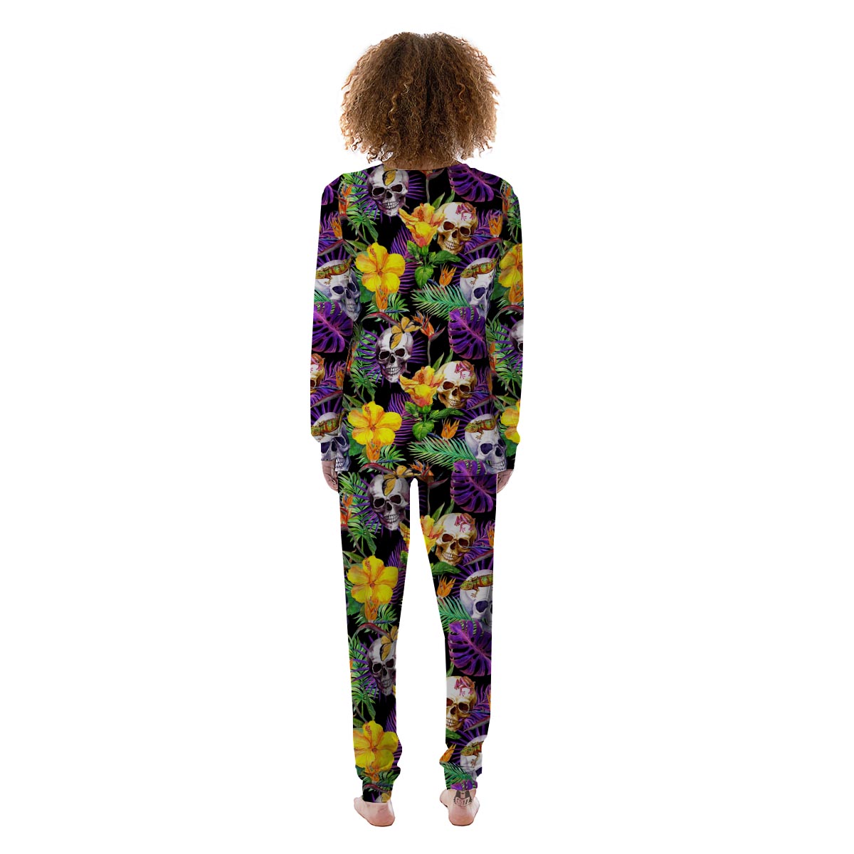 Tropical Hawaiian Skull Women's Pajamas-grizzshop