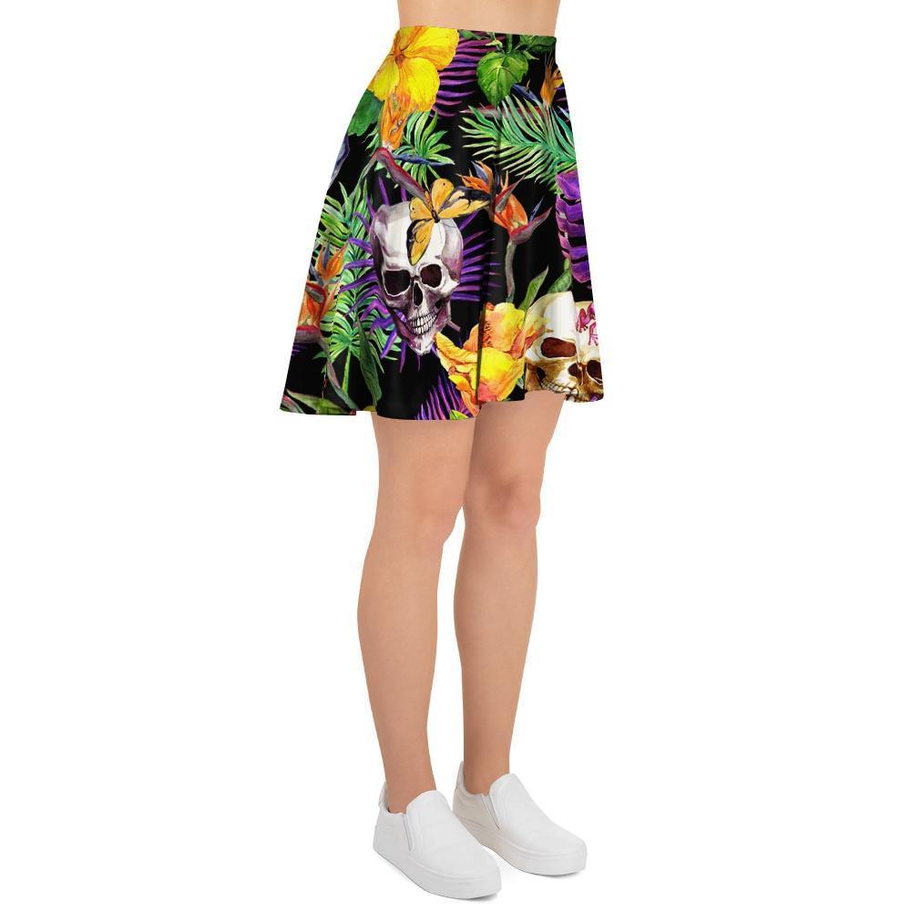 Tropical Hawaiian Skull Women's Skirt-grizzshop