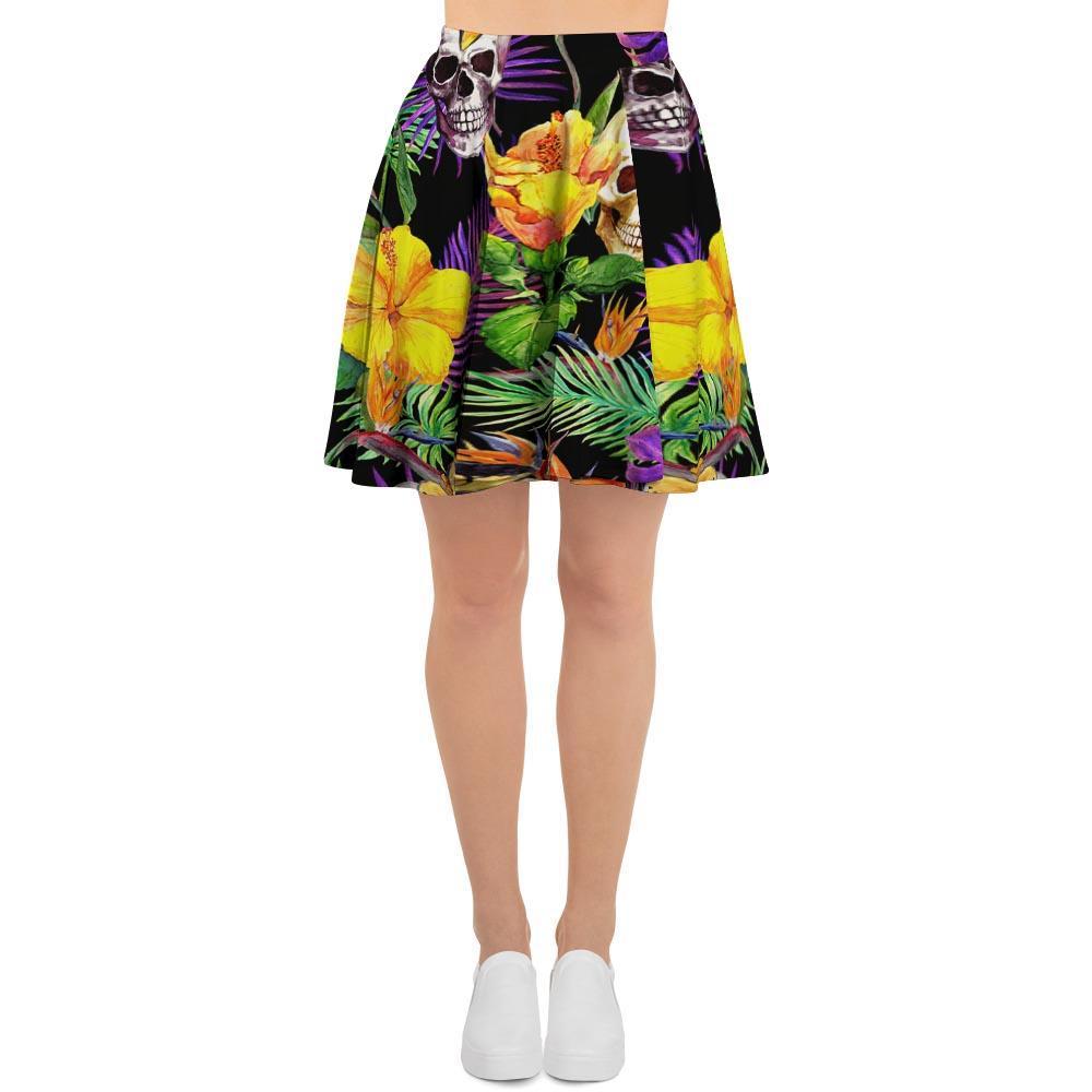 Tropical Hawaiian Skull Women's Skirt-grizzshop