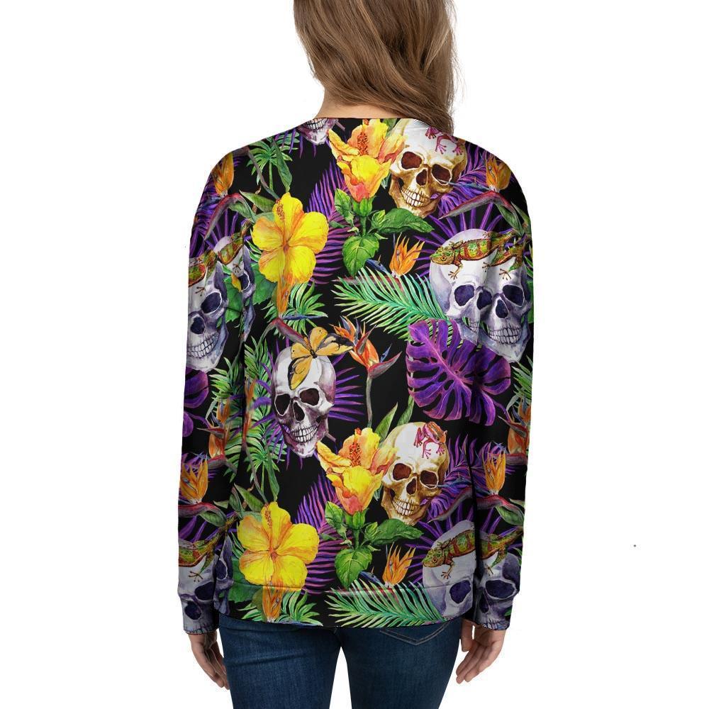 Tropical Hawaiian Skull Women's Sweatshirt-grizzshop