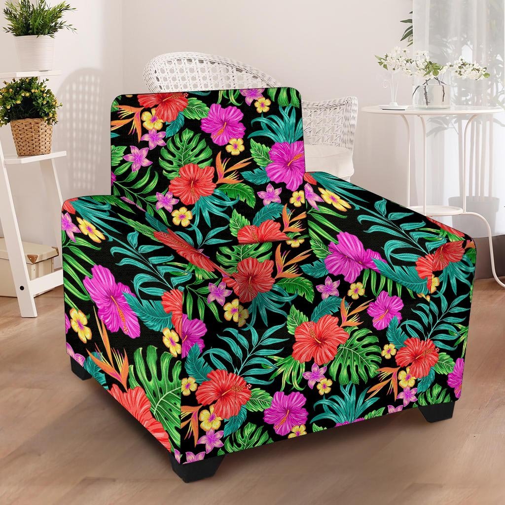 Tropical Hibiscus Floral Hawaiian Print Armchair Cover-grizzshop