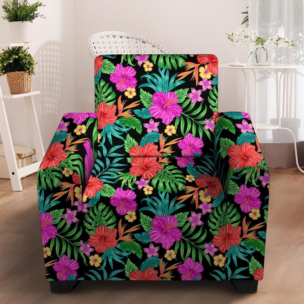 Tropical Hibiscus Floral Hawaiian Print Armchair Cover-grizzshop