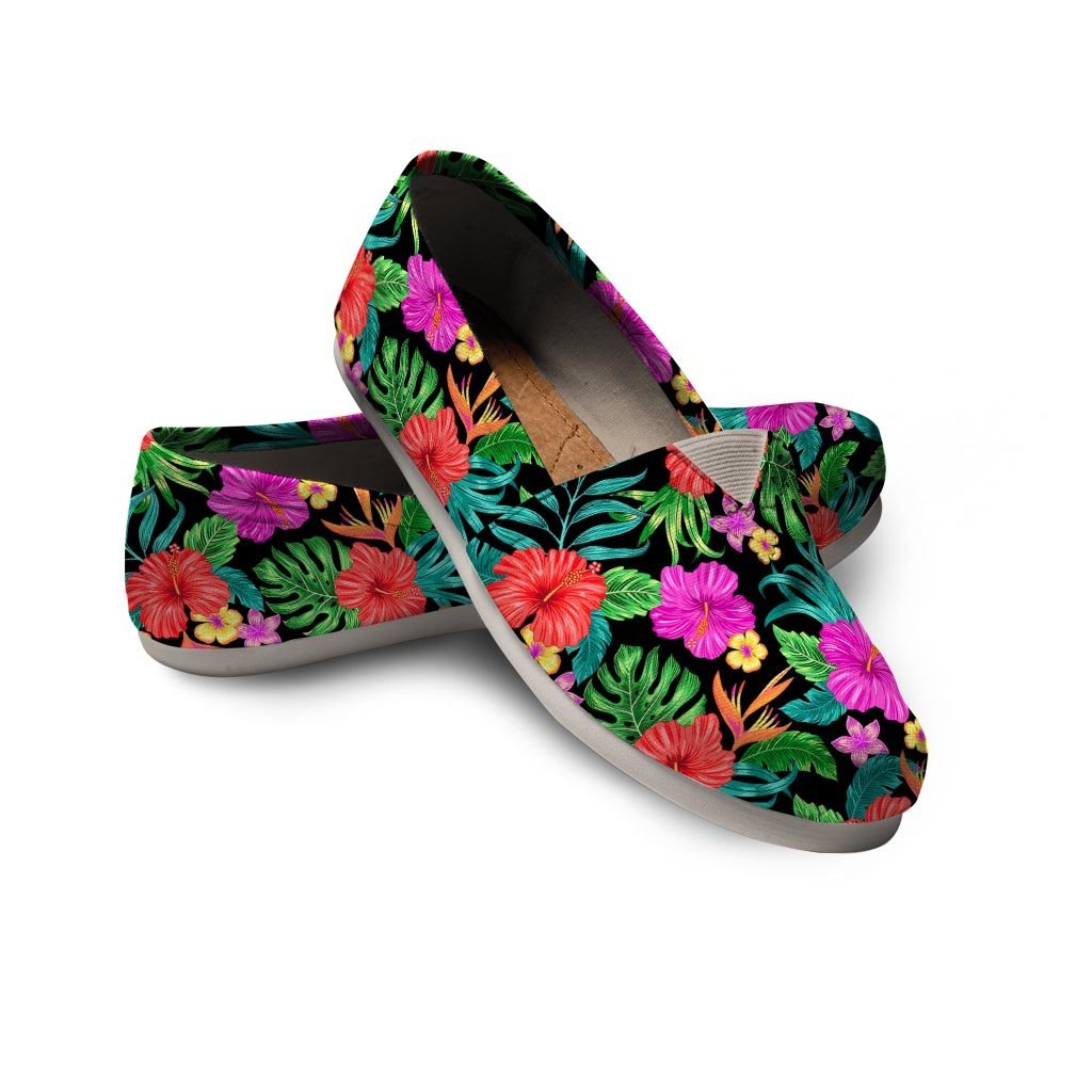 Tropical Hibiscus Floral Hawaiian Print Canvas Shoes-grizzshop
