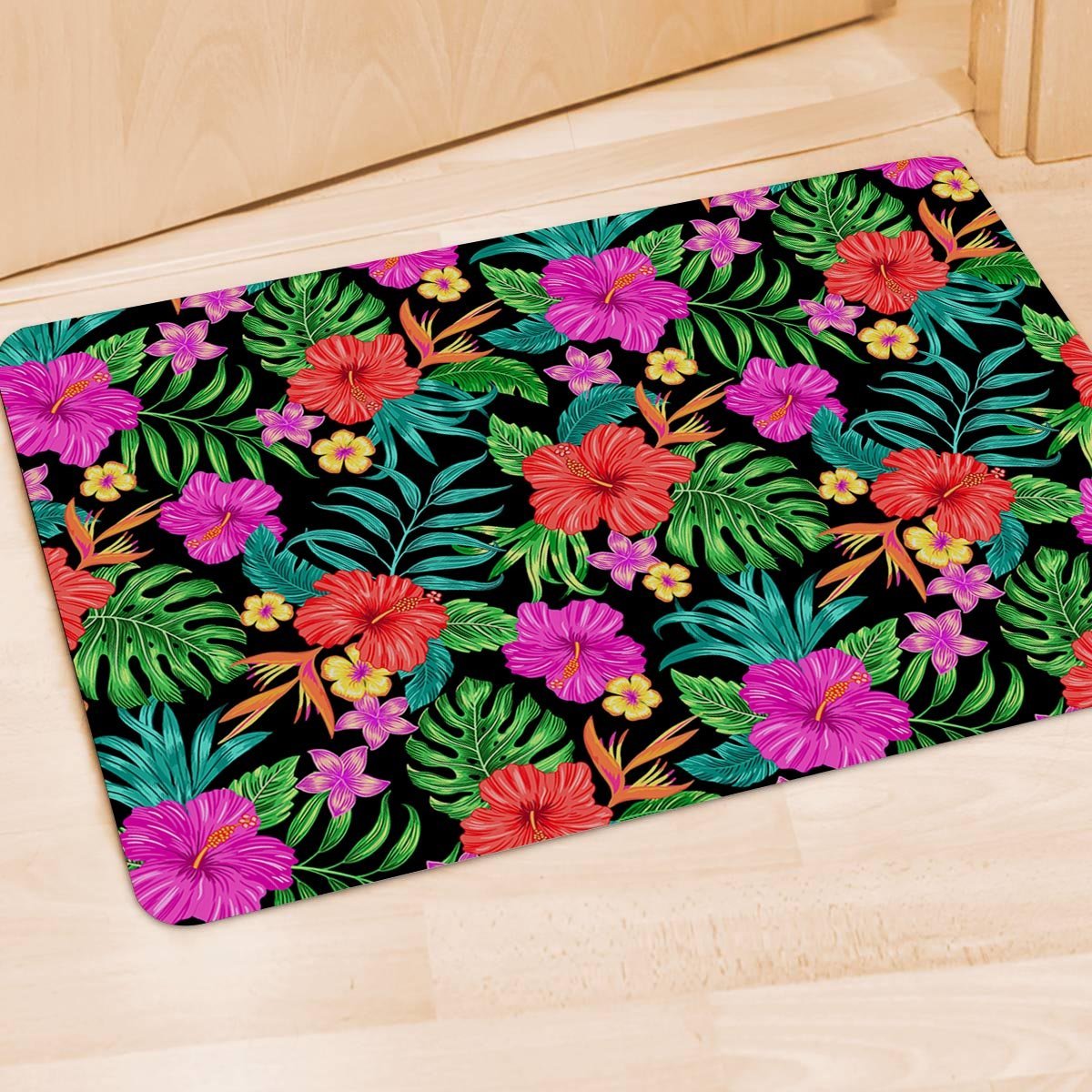 Tropical Hibiscus Floral Hawaiian Print Door Mat-grizzshop