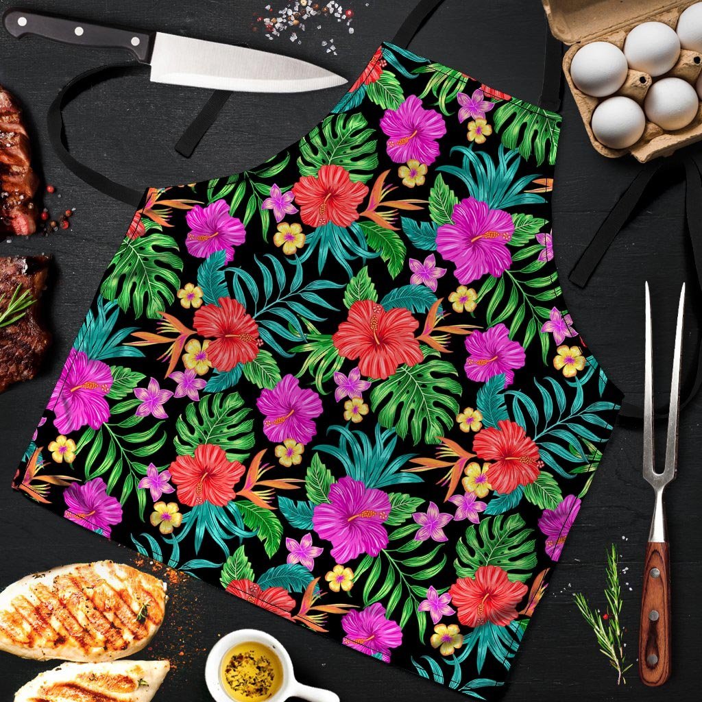 Tropical Hibiscus Floral Hawaiian Print Men's Apron-grizzshop