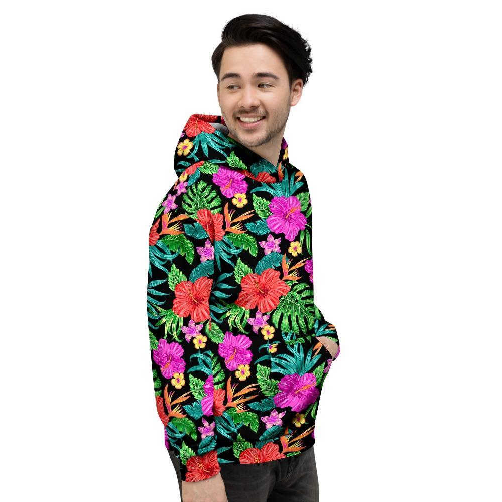 Tropical Hibiscus Floral Hawaiian Print Men's Hoodie-grizzshop