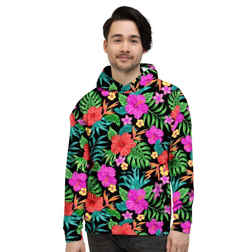 Tropical Hibiscus Floral Hawaiian Print Men's Hoodie-grizzshop