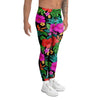 Tropical Hibiscus Floral Hawaiian Print Men's Leggings-grizzshop