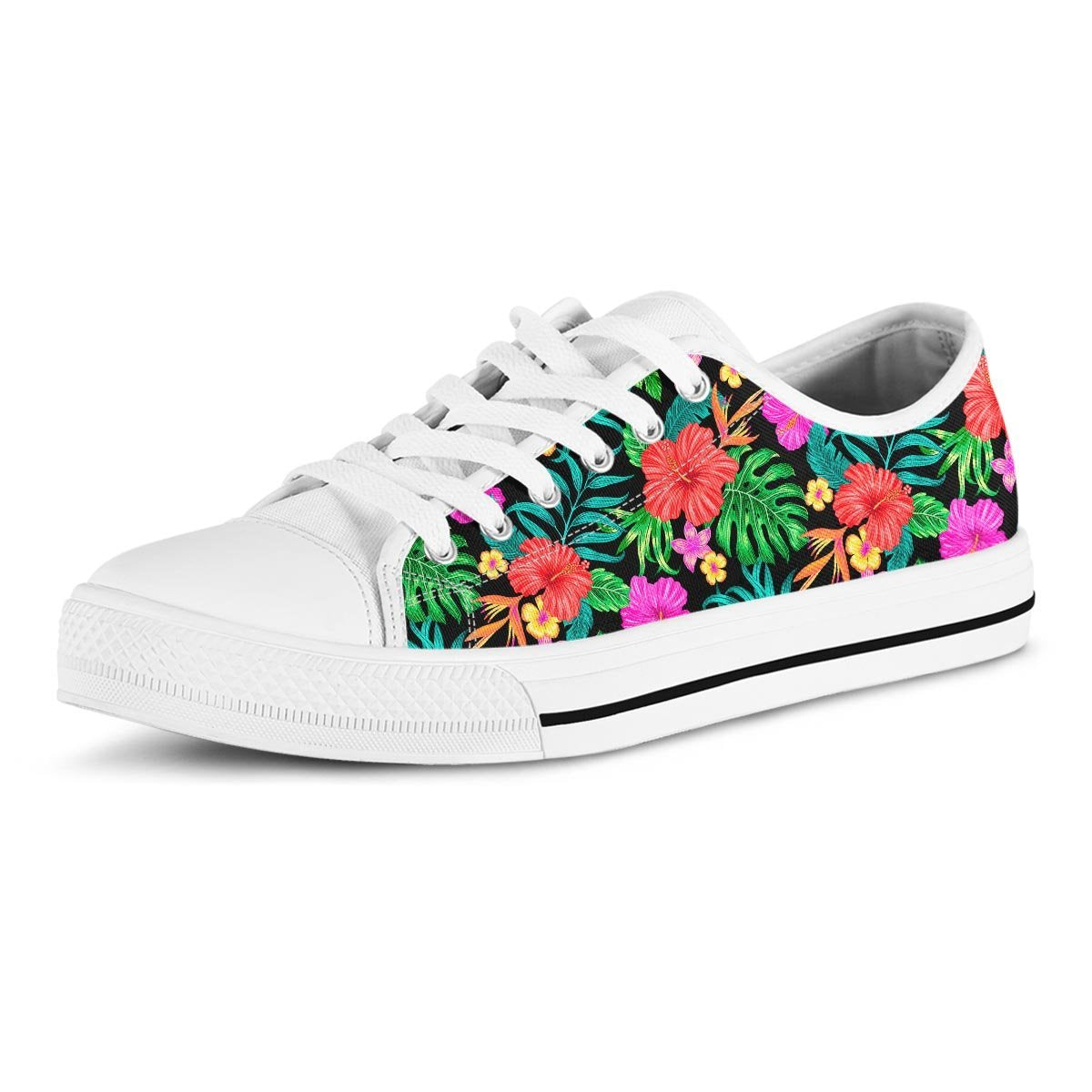 Tropical Hibiscus Floral Hawaiian Print Men's Low Top Shoes-grizzshop