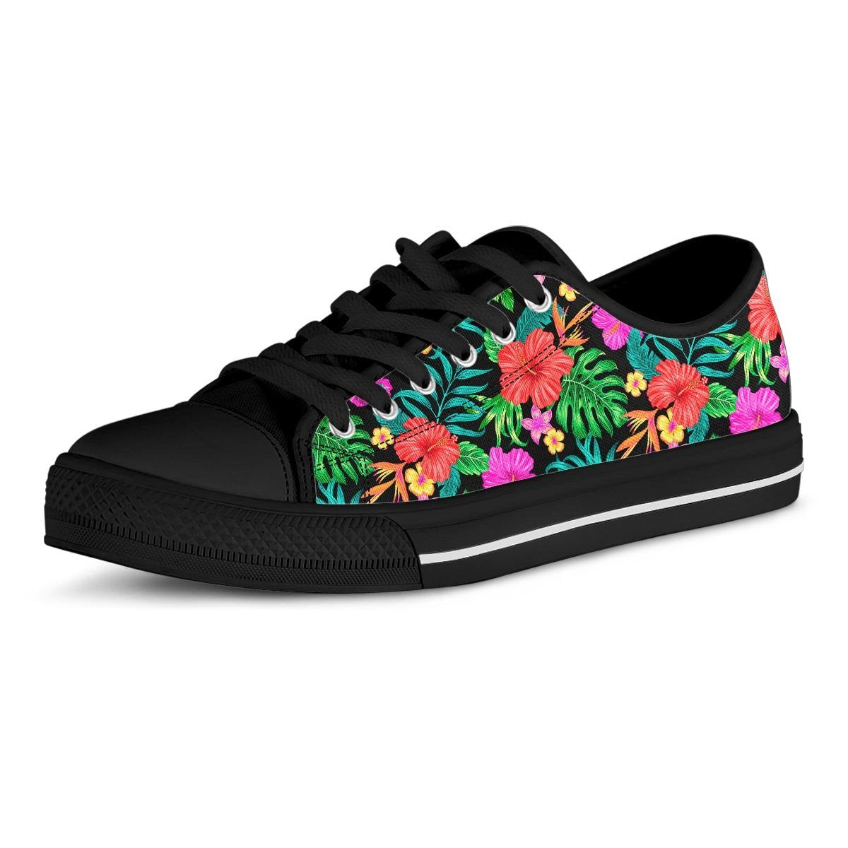 Tropical Hibiscus Floral Hawaiian Print Men's Low Top Shoes-grizzshop