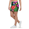 Tropical Hibiscus Floral Hawaiian Print Mini Skirt-grizzshop