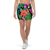 Tropical Hibiscus Floral Hawaiian Print Mini Skirt-grizzshop