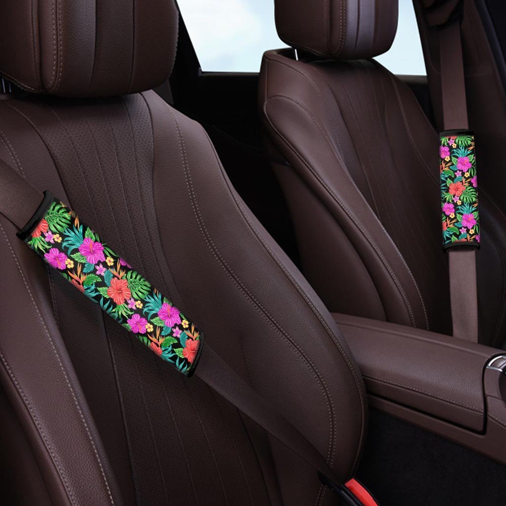 Tropical Hibiscus Floral Hawaiian Print Seat Belt Cover-grizzshop