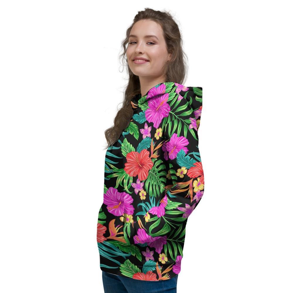 Tropical Hibiscus Floral Hawaiian Print Women's Hoodie-grizzshop