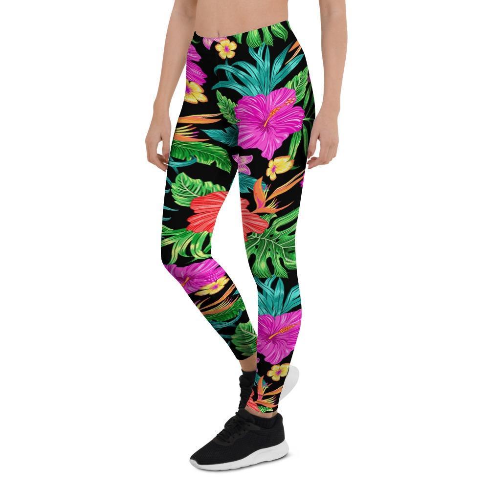 Tropical Hibiscus Floral Hawaiian Print Women's Leggings-grizzshop