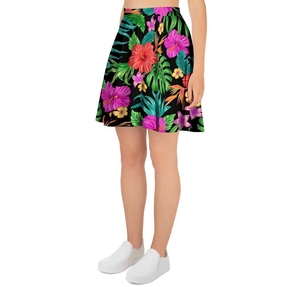 Tropical Hibiscus Floral Hawaiian Print Women's Skirt-grizzshop