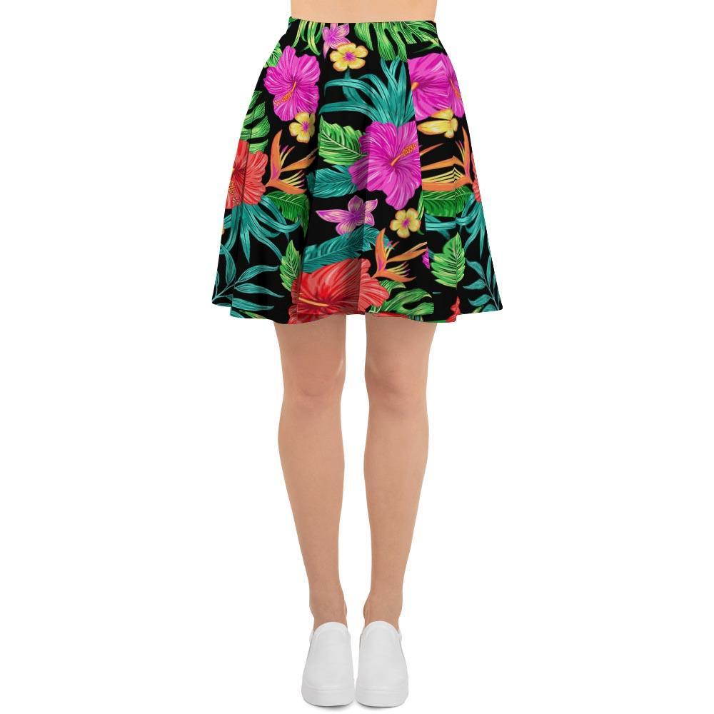 Tropical Hibiscus Floral Hawaiian Print Women's Skirt-grizzshop