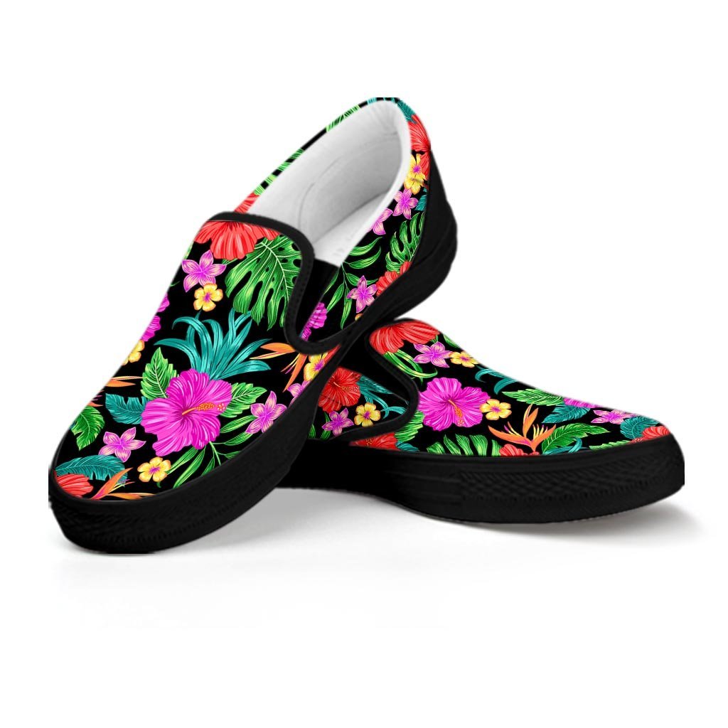 Tropical Hibiscus Floral Hawaiian Print Women's Slip On Sneakers-grizzshop