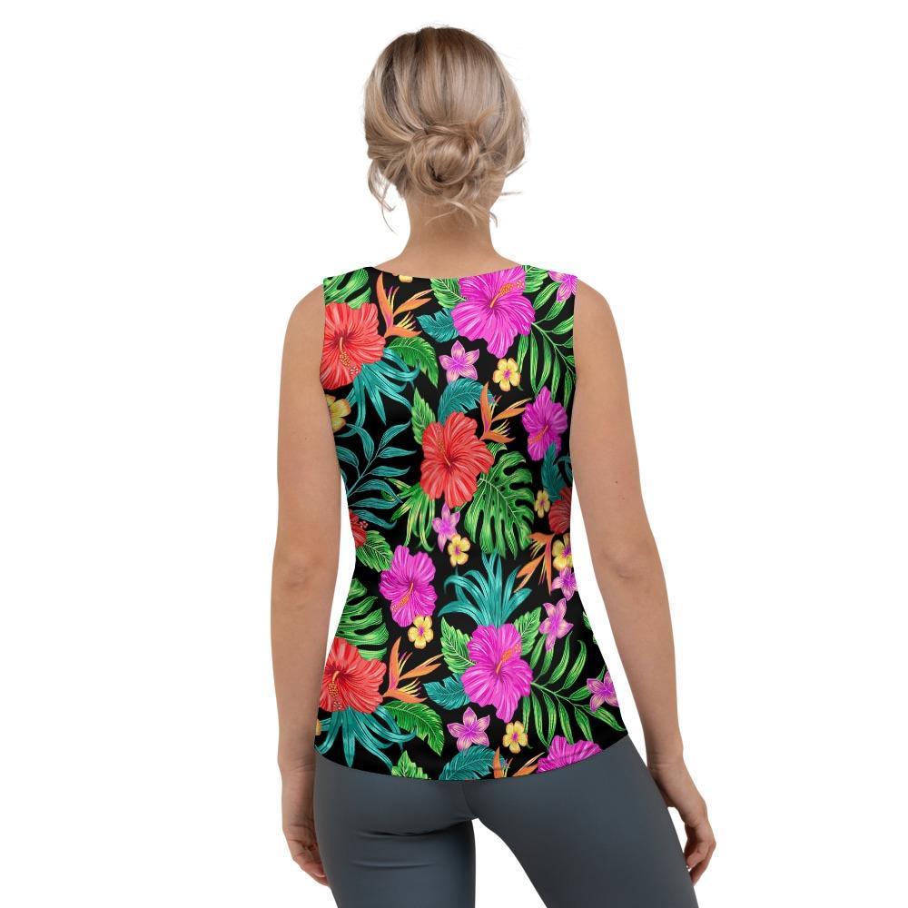 Tropical Hibiscus Floral Hawaiian Print Women's Tank Top-grizzshop