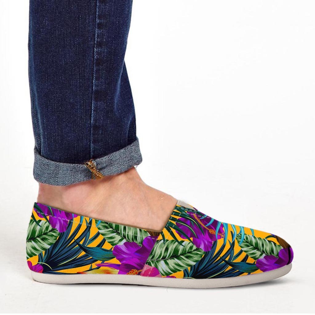Tropical Hibiscus Flower Hawaiian Print Canvas Shoes-grizzshop