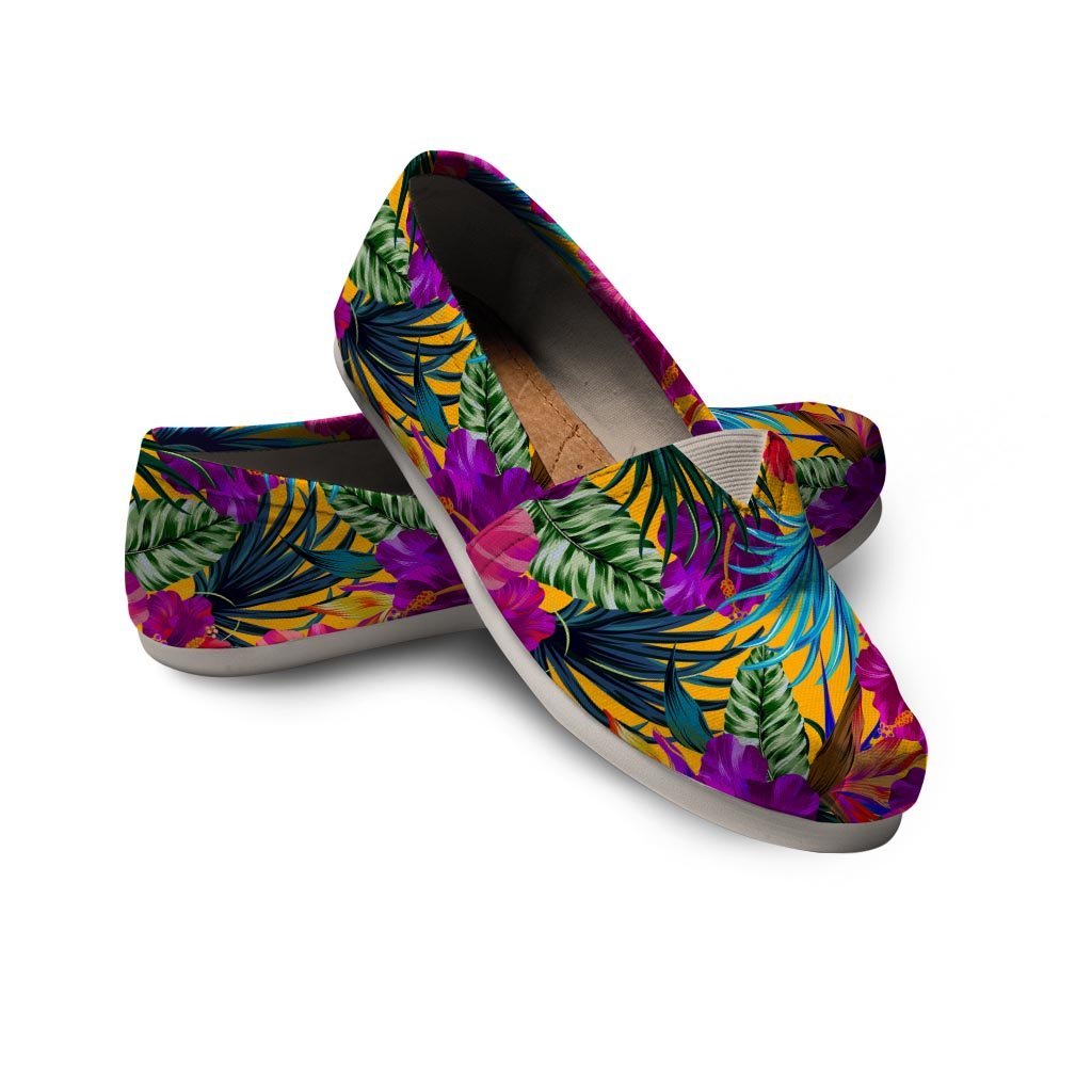 Tropical Hibiscus Flower Hawaiian Print Canvas Shoes-grizzshop