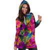 Tropical Hibiscus Flower Hawaiian Print Hoodie Dress-grizzshop