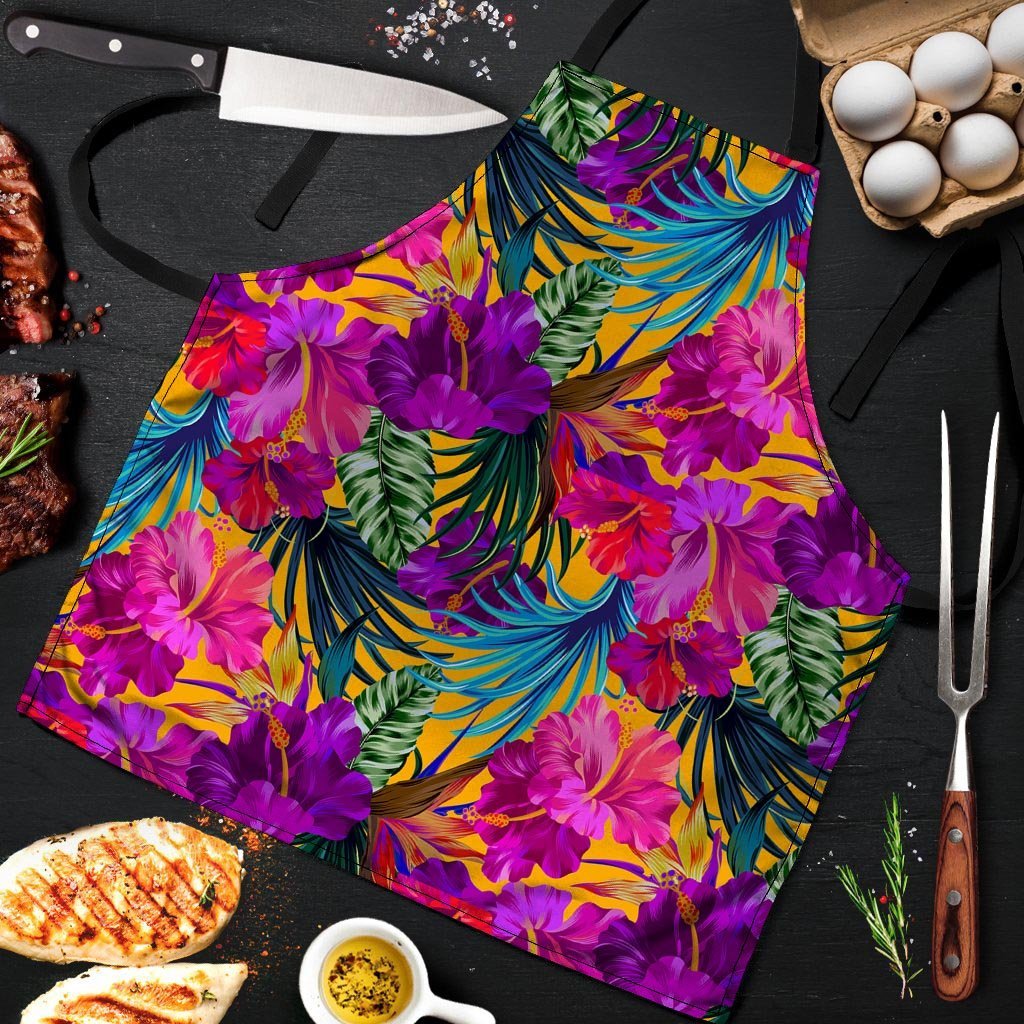 Tropical Hibiscus Flower Hawaiian Print Men's Apron-grizzshop