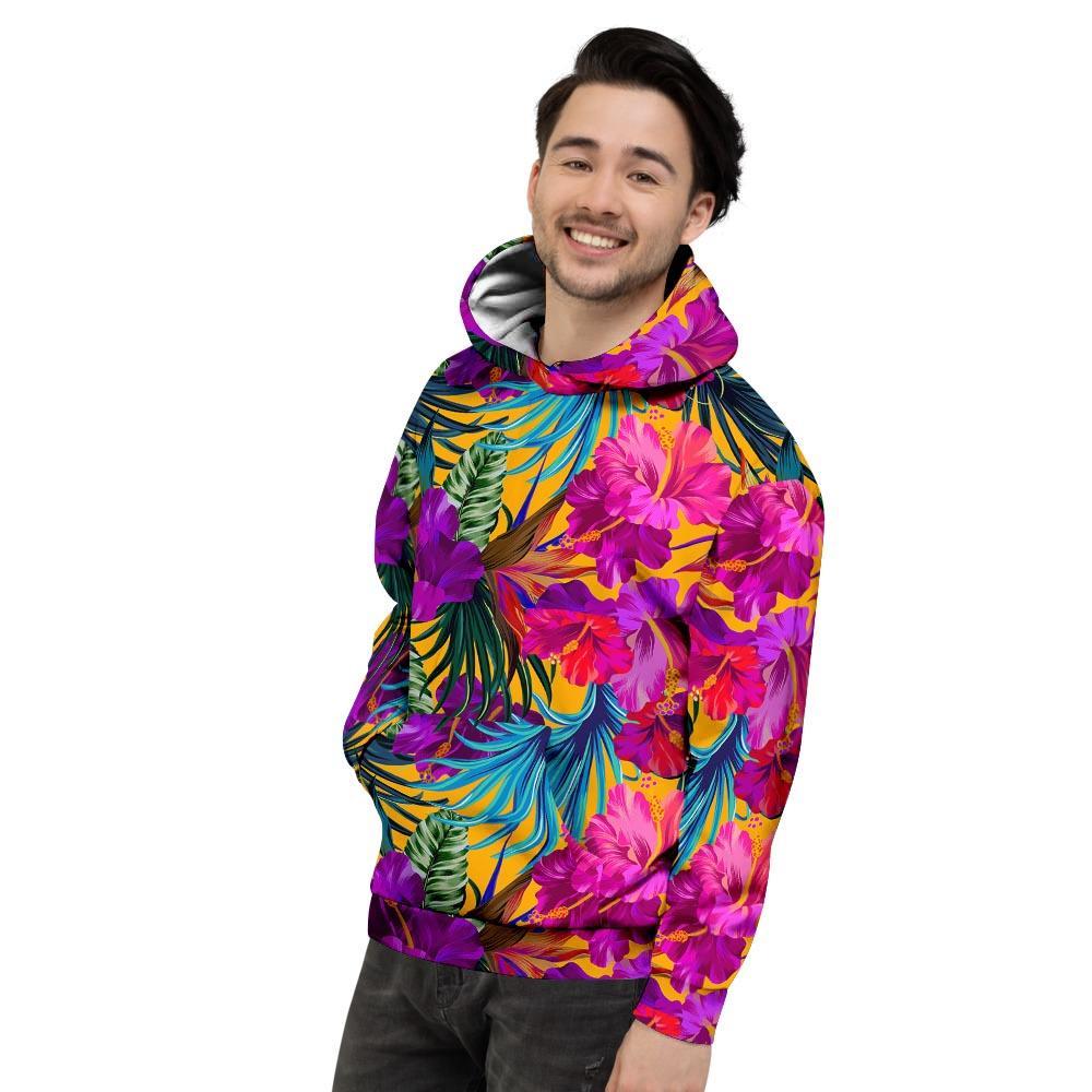 Tropical Hibiscus Flower Hawaiian Print Men's Hoodie-grizzshop