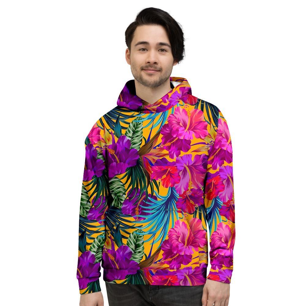 Tropical Hibiscus Flower Hawaiian Print Men's Hoodie-grizzshop