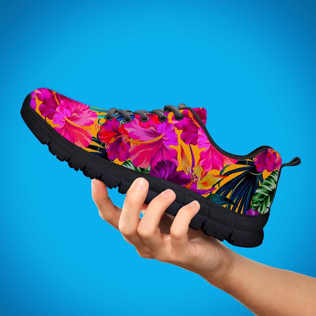 Tropical Hibiscus Flower Hawaiian Print Men's Sneakers-grizzshop