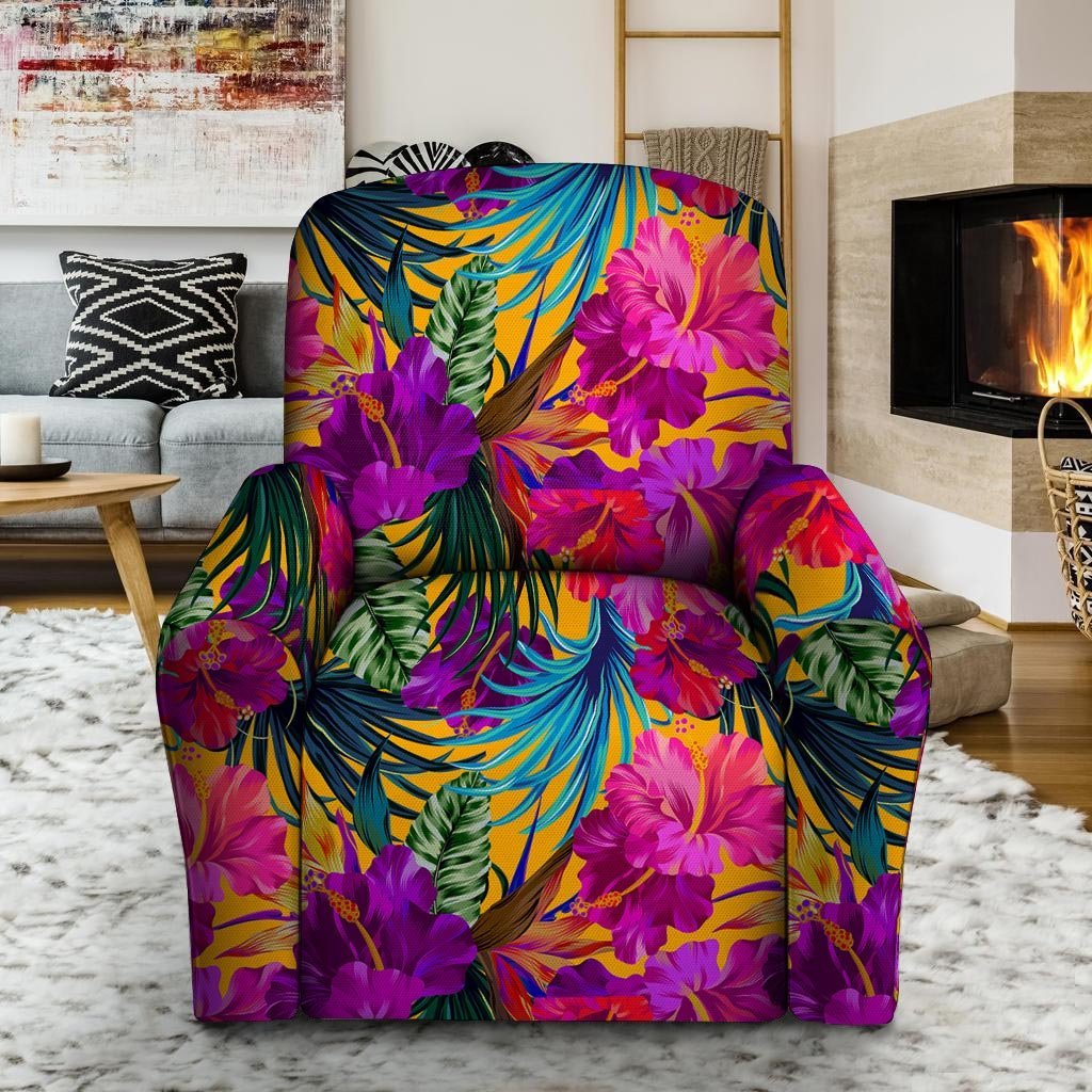 Tropical Hibiscus Flower Hawaiian Print Recliner Cover-grizzshop