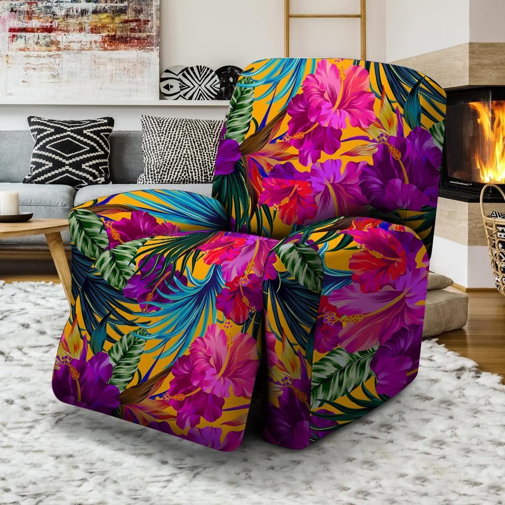 Tropical Hibiscus Flower Hawaiian Print Recliner Cover-grizzshop