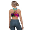 Tropical Hibiscus Flower Hawaiian Print Sports Bra-grizzshop