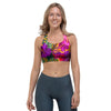 Tropical Hibiscus Flower Hawaiian Print Sports Bra-grizzshop